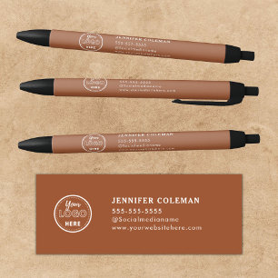 Professional Branding Promotional Logo Terracotta Black Ink Pen