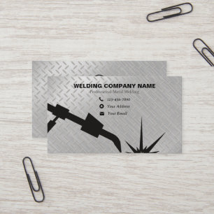 Professional Bright Shiny Metal Silver Welding Business Card