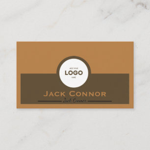 Professional Brown and Ochre Two-Tone Business Car Card