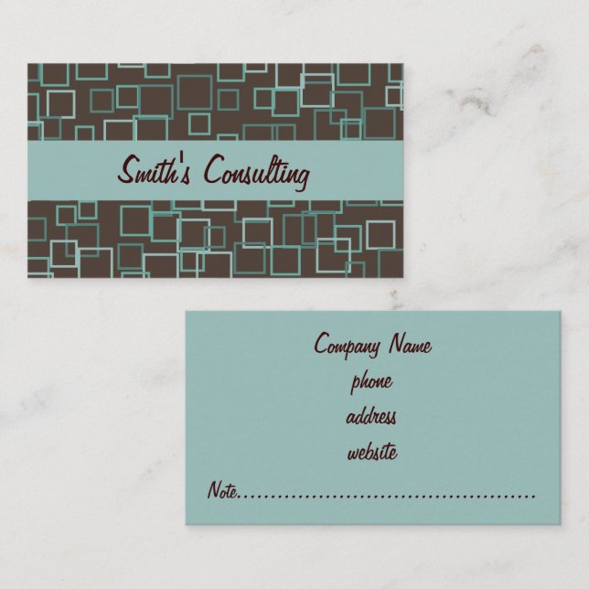Professional Brown Aqua Business Card (Front/Back)