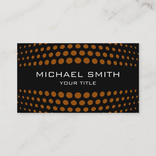 Professional Brown Polka Dot Pattern Business Card (Front)