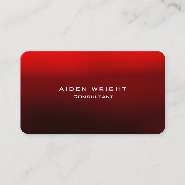 Professional Brown Red Stylish Modern Minimalist Business Card (Front)