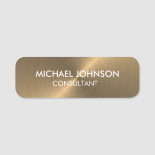 Professional Brushed Gold Office  Name Tag