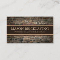Professional Builder / Bricklaying Business Card