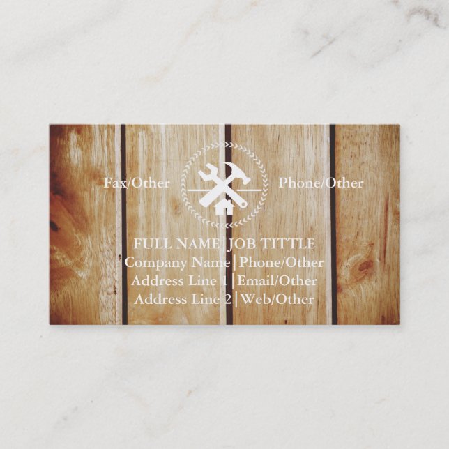 Professional Builder Carpenter Tools Woodworking B Business Card (Front)