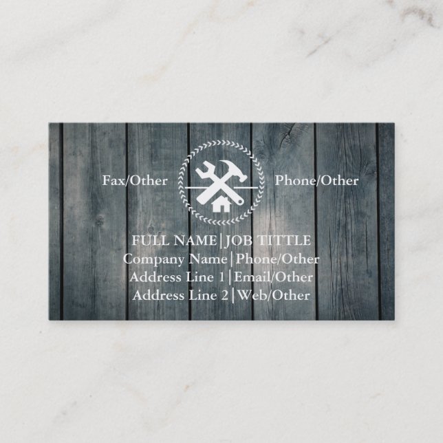 Professional Builder Carpenter Tools Woodworking B Business Card (Front)