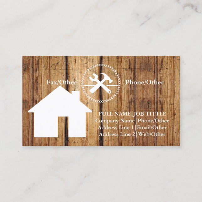 Professional Builder Carpenter Tools Woodworking B Business Card (Front)