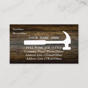 Professional Builder Carpenter Tools Woodworking Business Card