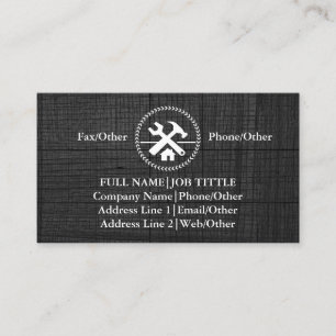 Professional Builder Carpenter Tools Woodworking Business Card