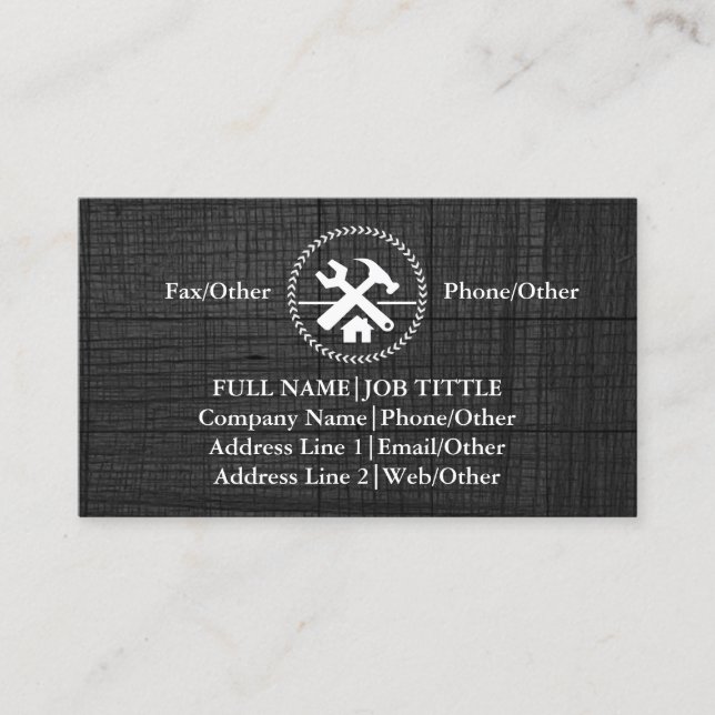 Professional Builder Carpenter Tools Woodworking Business Card (Front)