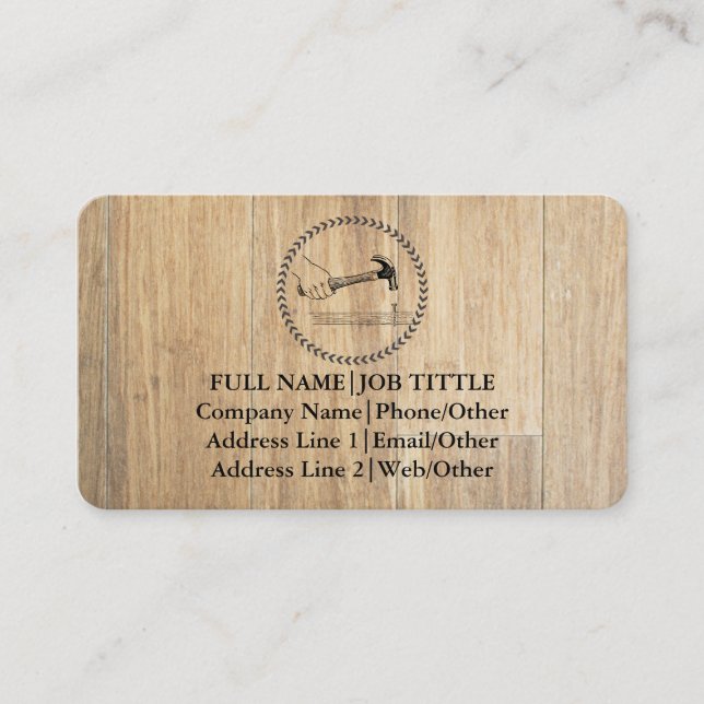 Professional Builder Carpenter Tools Woodworking Business Card (Front)