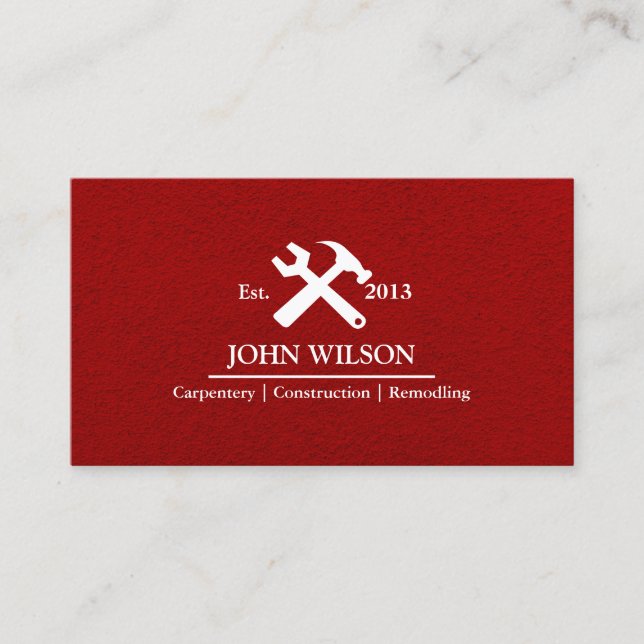 Professional Builder Carpenter Tools Woodworking Business Card (Front)