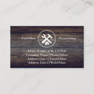 Professional Builder Carpenter Tools Woodworking Business Card