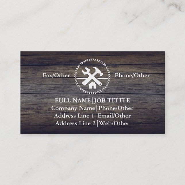 Professional Builder Carpenter Tools Woodworking Business Card (Front)