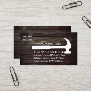 Professional Builder Carpenter Tools Woodworking Business Card