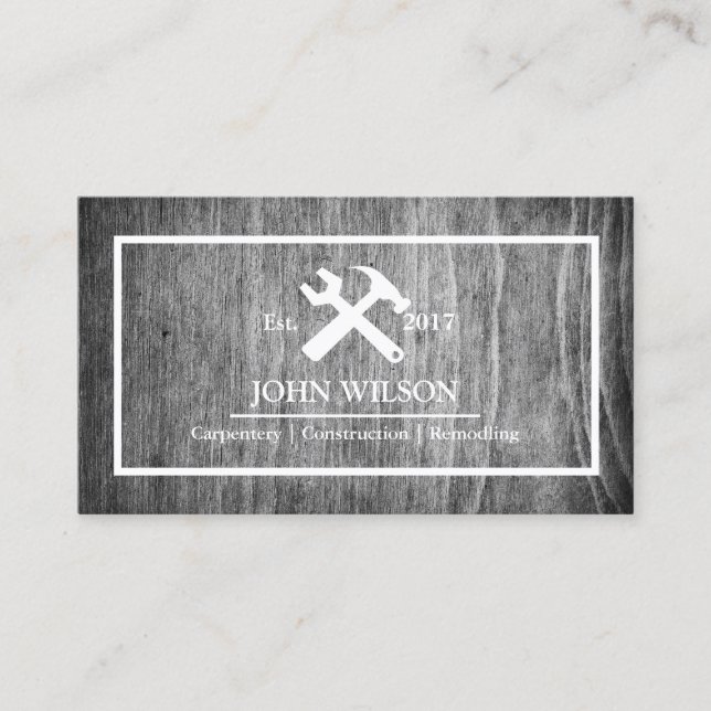 Professional Builder Carpenter Tools Woodworking Business Card (Front)