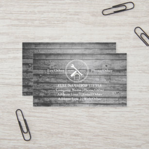 Professional Builder Carpenter Tools Woodworking Business Card