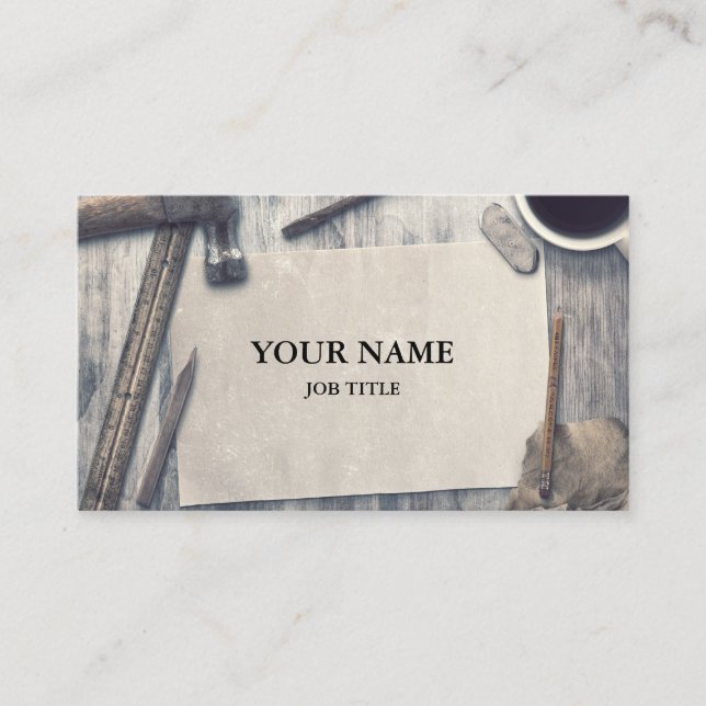 Professional Builder Carpenter Tools Woodworking Business Card (Front)