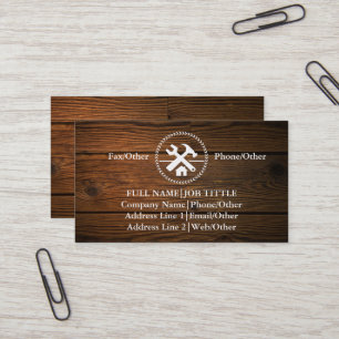 Professional Builder Carpenter Tools Woodworking Business Card