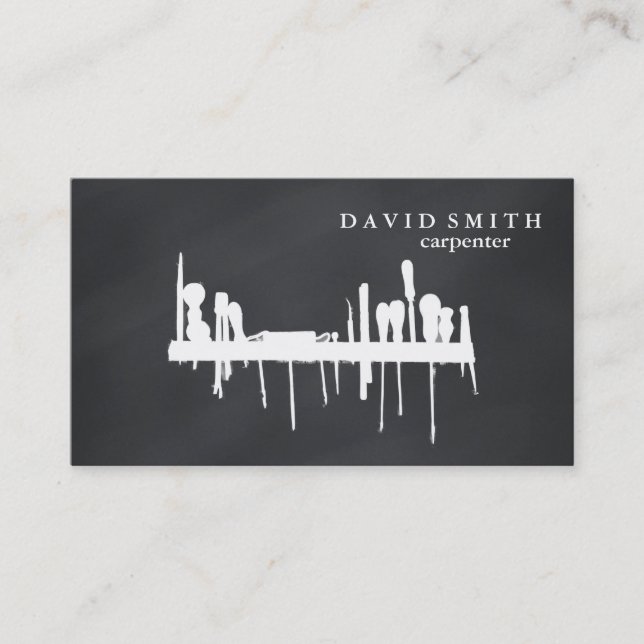 Professional Builder Carpenter Tools Woodworking Business Card (Front)