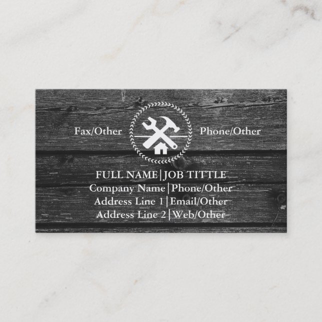Professional Builder Carpenter Tools Woodworking Business Card (Front)