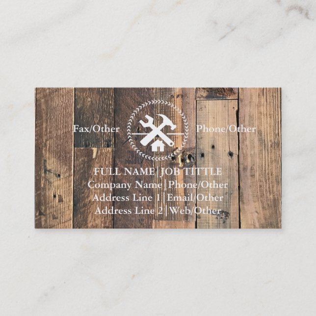 Professional Builder Carpenter Tools Woodworking Business Card (Front)