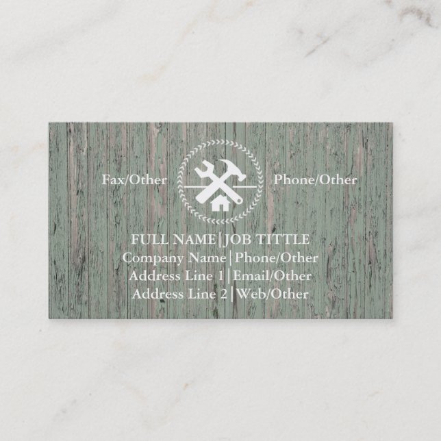 Professional Builder Carpenter Tools Woodworking Business Card (Front)