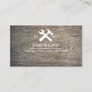 Professional Builder Carpenter Tools Woodworking Business Card