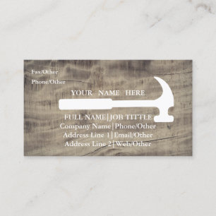 Professional Builder Carpenter Tools Woodworking Business Card
