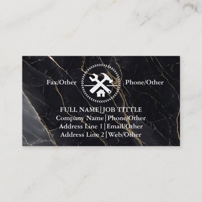 Professional Builder Carpenter Tools Woodworking Business Card (Front)