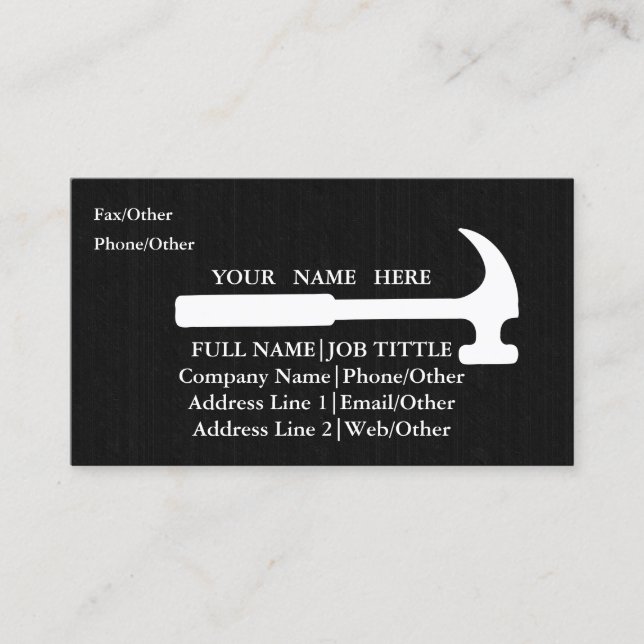 Professional Builder Carpenter Tools Woodworking Business Card (Front)