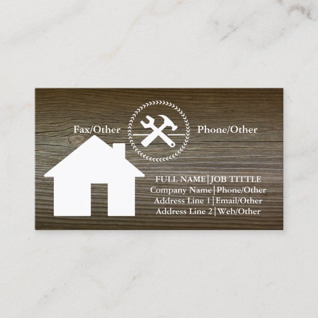 Professional Builder Carpenter Tools Woodworking Business Card (Front)
