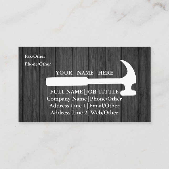 Professional Builder Carpenter Tools Woodworking Business Card (Front)