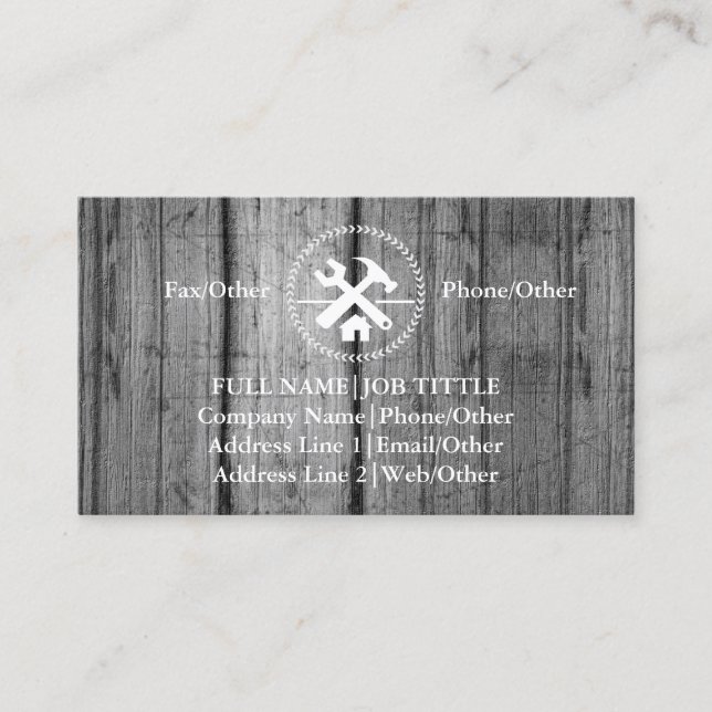 Professional Builder Carpenter Tools Woodworking Business Card (Front)