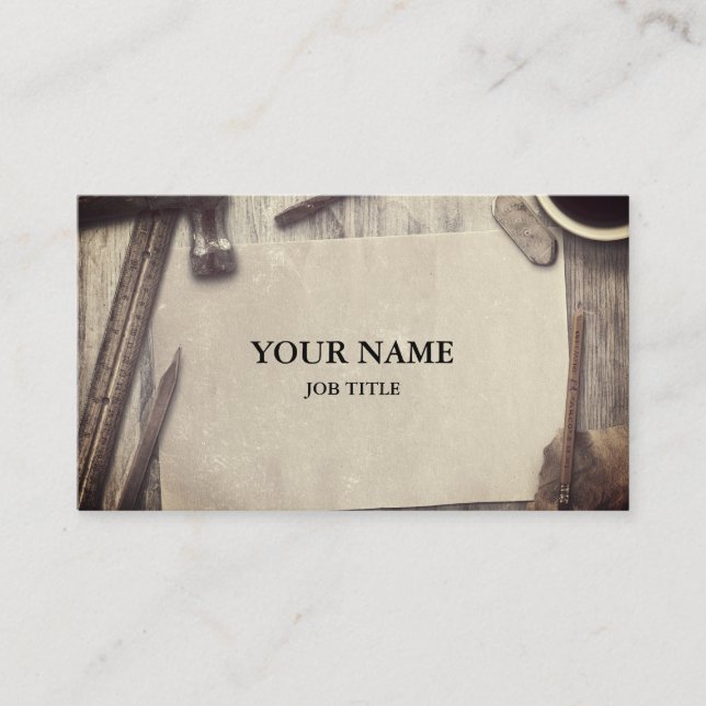 Professional Builder Carpenter Tools Woodworking Business Card (Front)