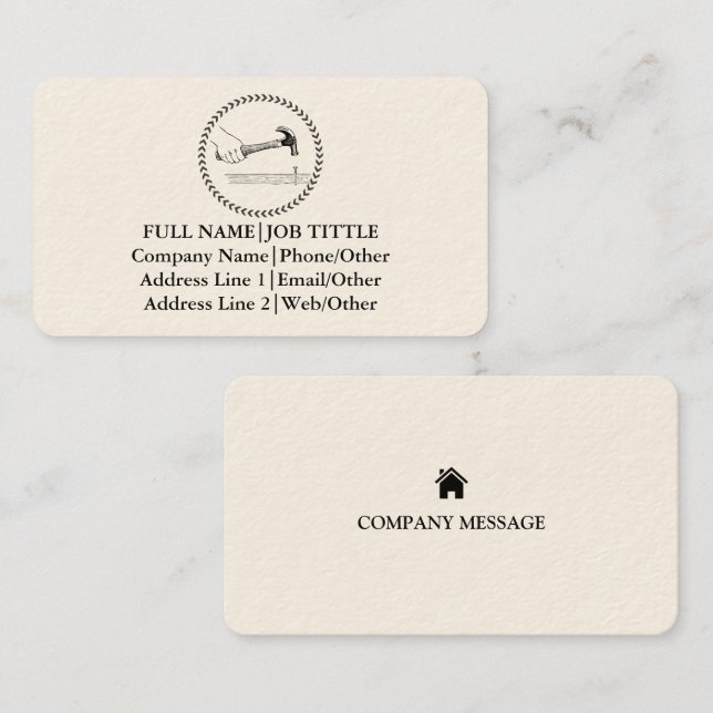 Professional Builder Carpenter Tools Woodworking Business Card (Front/Back)