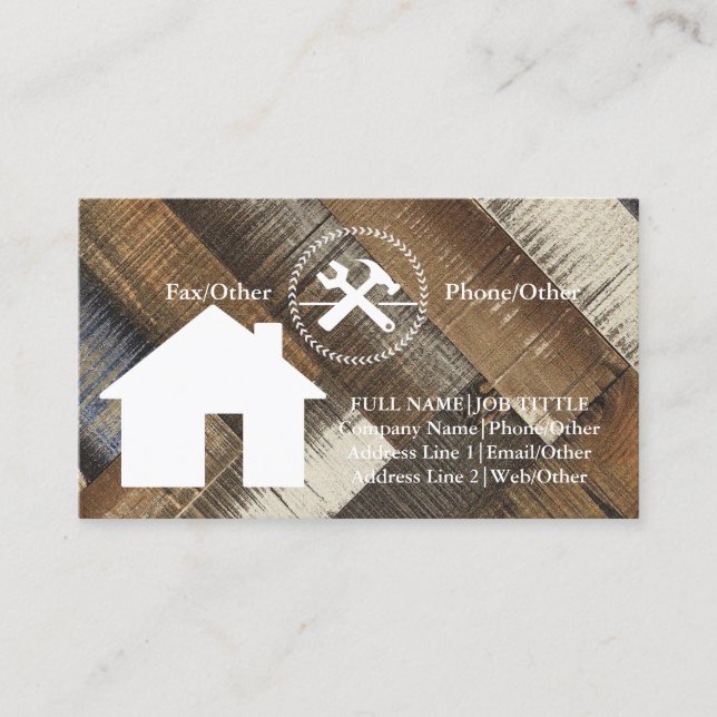Professional Builder Carpenter Tools Woodworking Business Card (Front)