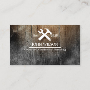 Professional Builder Carpenter Tools Woodworking Business Card