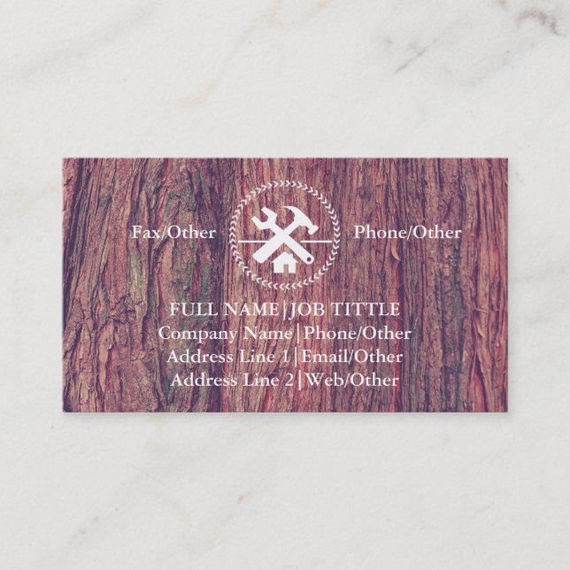 Professional Builder Carpenter Tools Woodworking Business Card (Front)