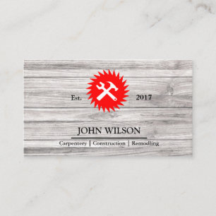 Professional Builder Carpenter Tools Woodworking Business Card