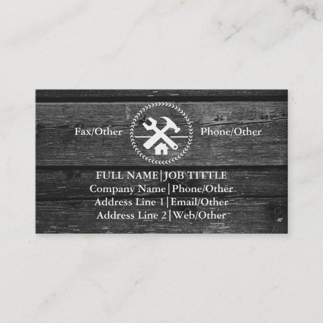 Professional Builder Carpenter Tools Woodworking Business Card (Front)