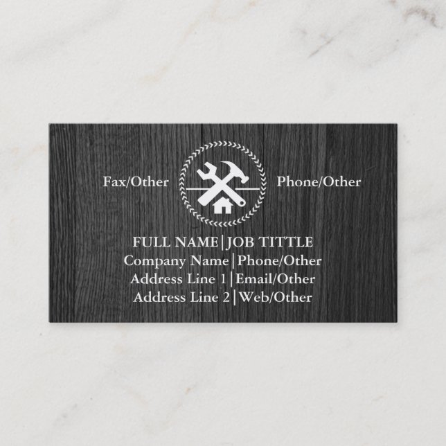 Professional Builder Carpenter Tools Woodworking Business Card (Front)