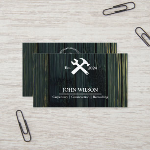 Professional Builder Carpenter Tools Woodworking Business Card