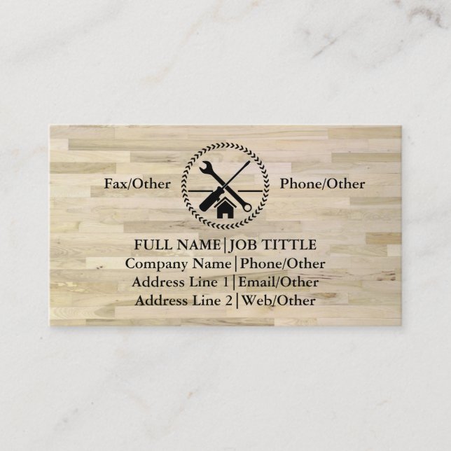 Professional Builder Carpenter Tools Woodworking Business Card (Front)