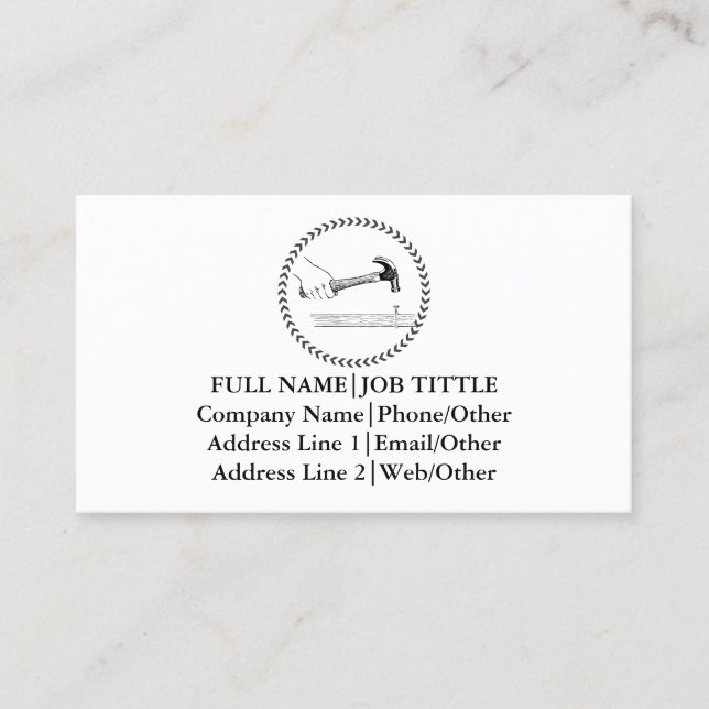 Professional Builder Carpenter Tools Woodworking Business Card (Front)