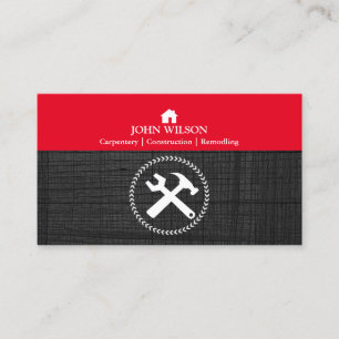 Professional Builder Carpenter Tools Woodworking Business Card