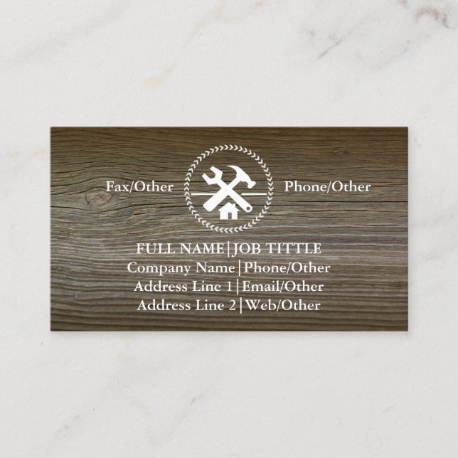 Professional Builder Carpenter Tools Woodworking Business Card (Front)