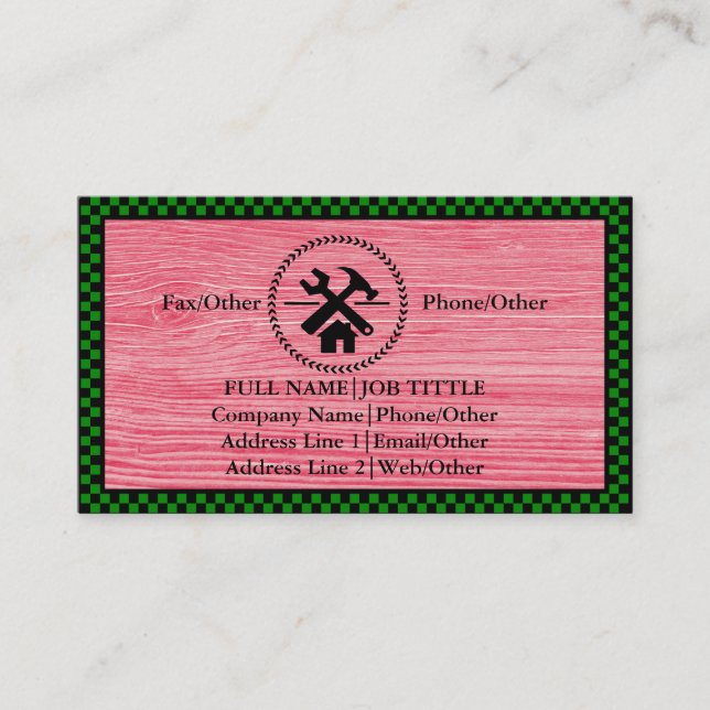 Professional Builder Carpenter Tools Woodworking Business Card (Front)