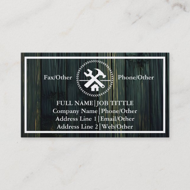 Professional Builder Carpenter Tools Woodworking Business Card (Front)
