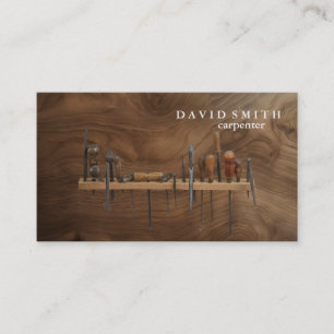 Professional Builder Carpenter Tools Woodworking Business Card